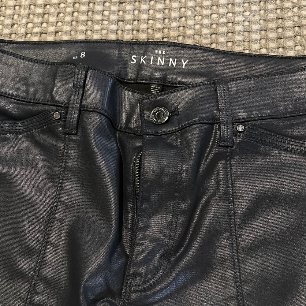 Skinny coated black pants from White House Black Market